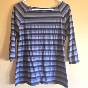 H&M Striped Purplish Gray Top, L